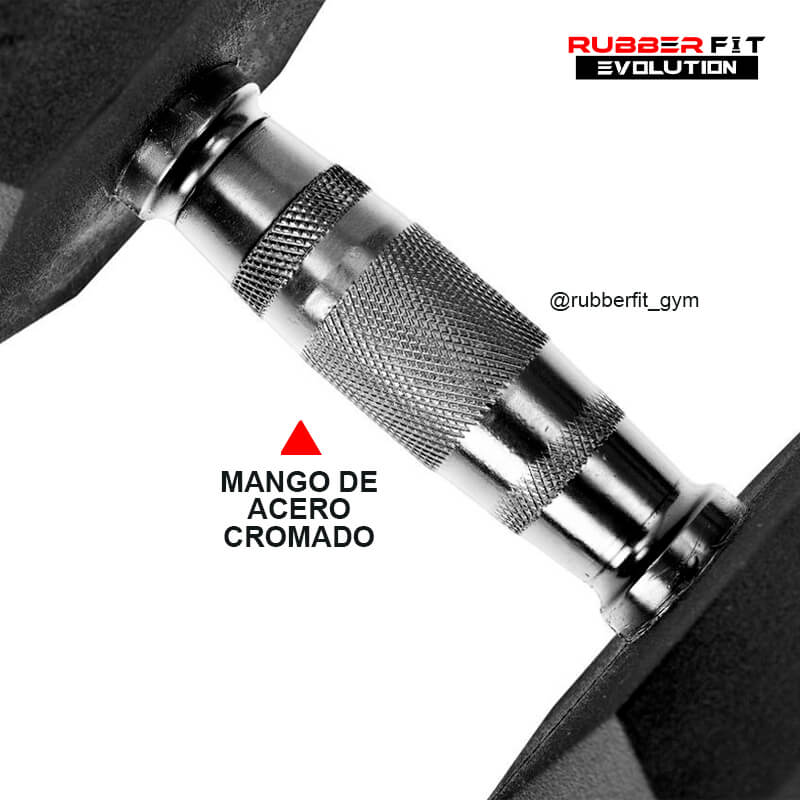 Par de Mancuernas Hexagonales de Caucho
