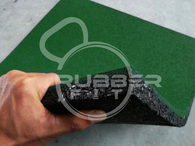 4 Baldosas Verdes de caucho de 2CM - Piso para gimnasio