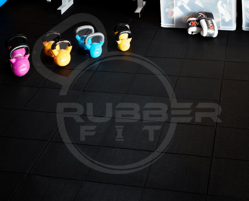 4 Baldosas de caucho de 3CM - Piso gym