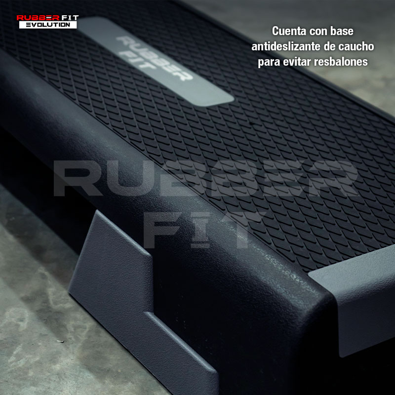 Step para aeróbicos Rubber Fit Step para aeróbicos de tres niveles Rubber Fit